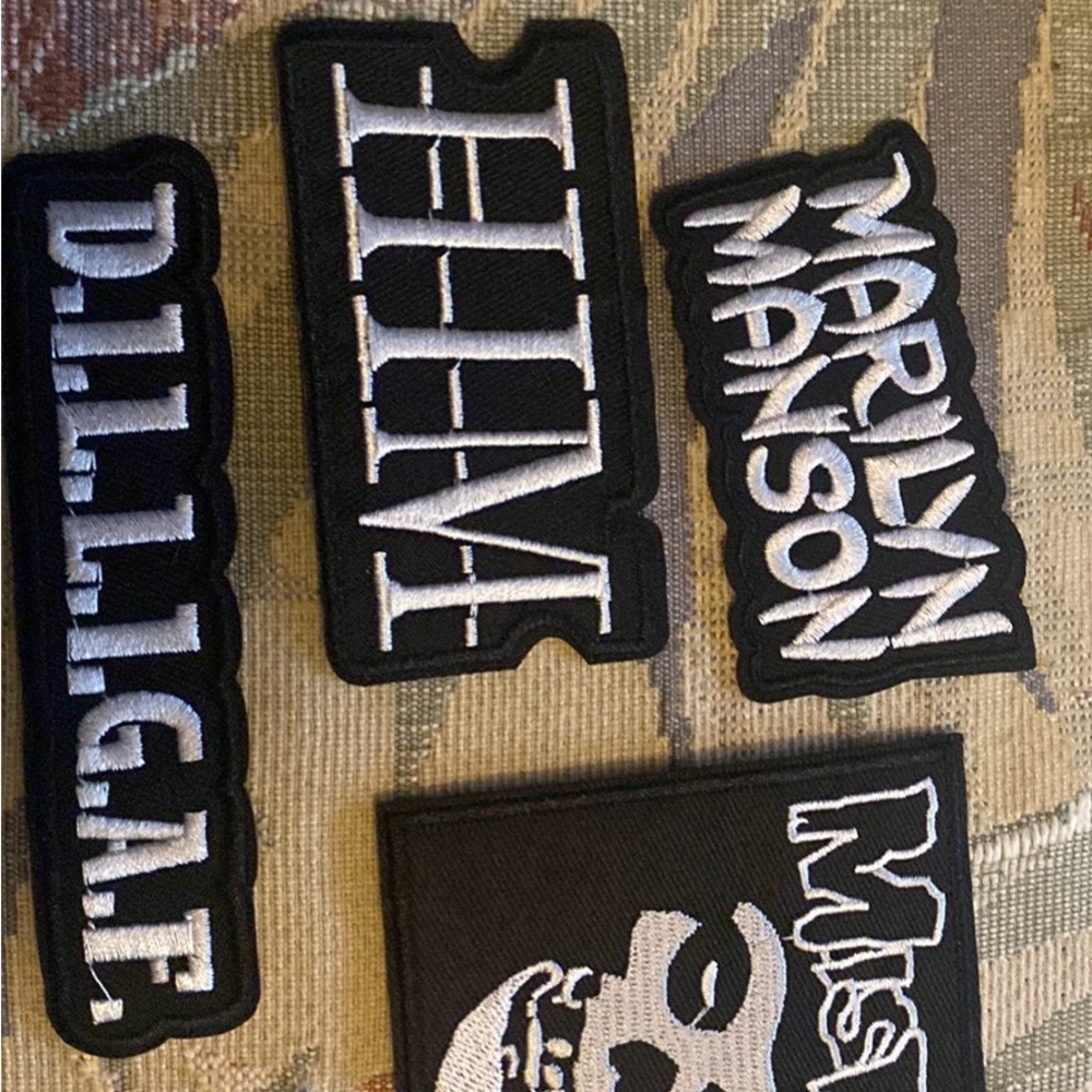 Black and White Band Patch Set